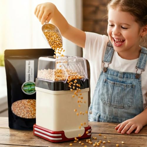 Hopser Food Fun Premium Butterfly Popcorn Mais 1000g XL 1:46 Popvolumen mit Aromaschutzverpackung GMO Frei