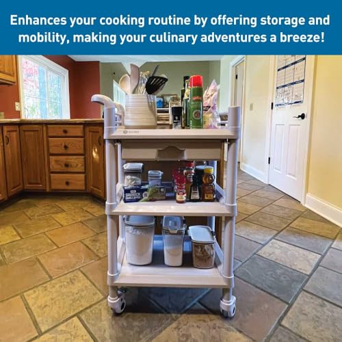 image for BodyMed 3-Tier Medical Utility Cart with Drawer and Shelves – 360 De