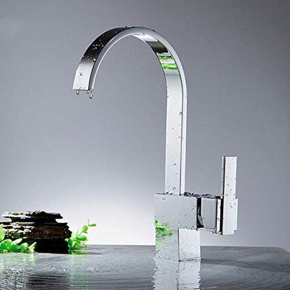 Robinet de cuisine en laiton grue à cascade pour évier carré