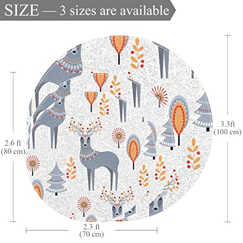 Tapis rond cerf lavable pour protéger le sol de la buanderie