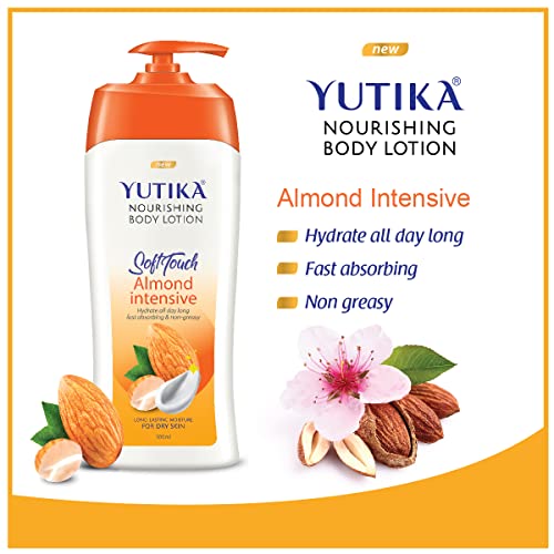 Image of Yuthika Almond Body Lotion 500ml with Sunscreen Lotion 100ml, Sunscreen SPF 30 PA+++ with UVA & UVB Protection, Nourishing Body Lotion for Women & Men
