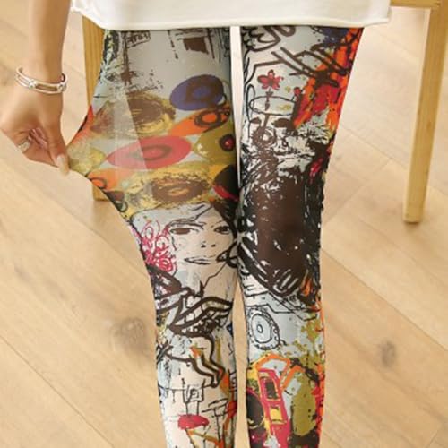 Premium Sheer Elastic Leggings Fashion Design Footless Tights for Women Colorful Patterned Pantyhose Sheer Stockings4