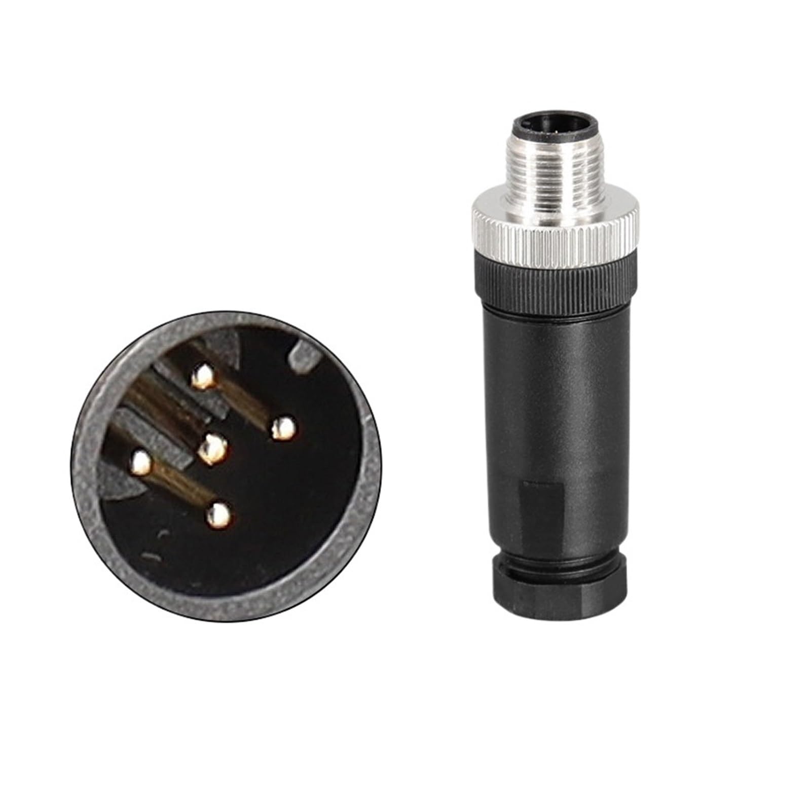 Connecteur capteur M12 male 5 pin etanche a vis type A pour prise aviation lot de 5