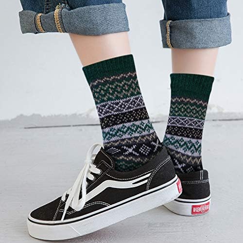 Image of Loritta Wool Socks for Women, Winter Warm Hiking Boot Socks Gifts | Classic Cozy Crew, Vintage Knit, Soft Thick House Socks, Outdoor, Christmas Gift, Stocking Stuffers for Mom Grandma Wife