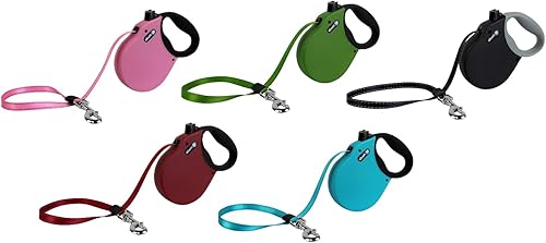 Miniatura 3 de Alcott Adventure Correa de cinturón reflectante retráctil  16 pies  Extra grande para perros de hasta 150 libras, azul con negro  Correa de perro