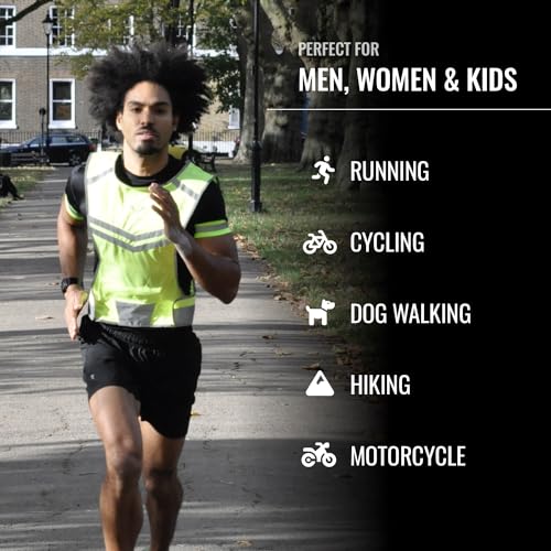 Reflective Safety Vest with Pocket & 2 Bands, High-Visibility Running Vest - image 5