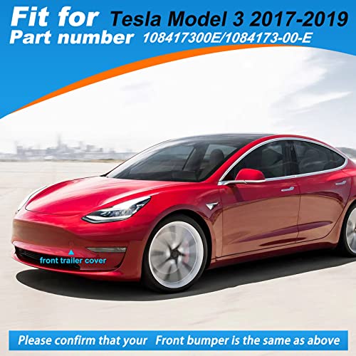 Front Bumper Tow Hook Cover Towing Eye Cap Fit For Tesla Model 3 2017 2018 2019 108417300E 1084173-00-E (Silver, Left Driver Side) Xinpinsai #TOP2