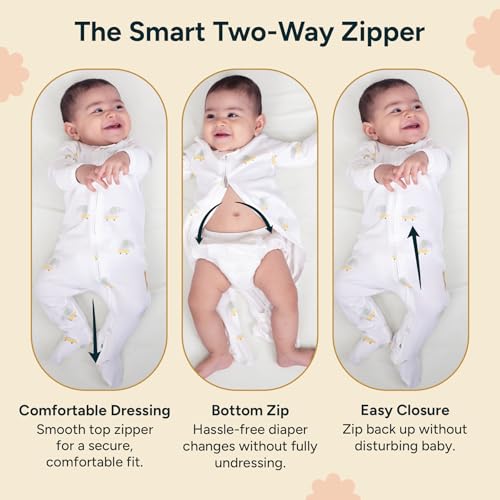 Image of NINTARABABY Zip-Up Footed Bodysuit - 100% Organic Cotton Sleeper