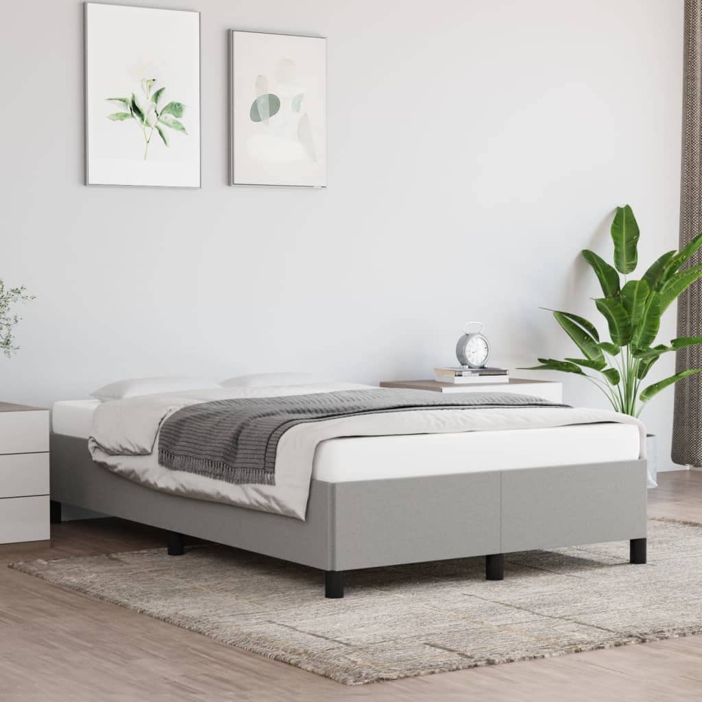 vidaXL Giroletto Senza Materasso Grigio Chiaro 120x200 cm Tessuto