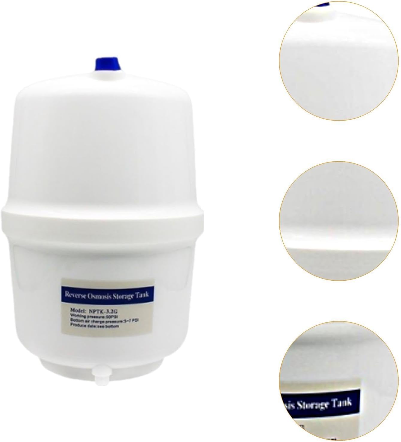3.2 Gallon Pressurized Water Tank Reverse Osmosis Storage Tank Sturdy Portable Compact Purification for Commercial Kitchen, without ball valve