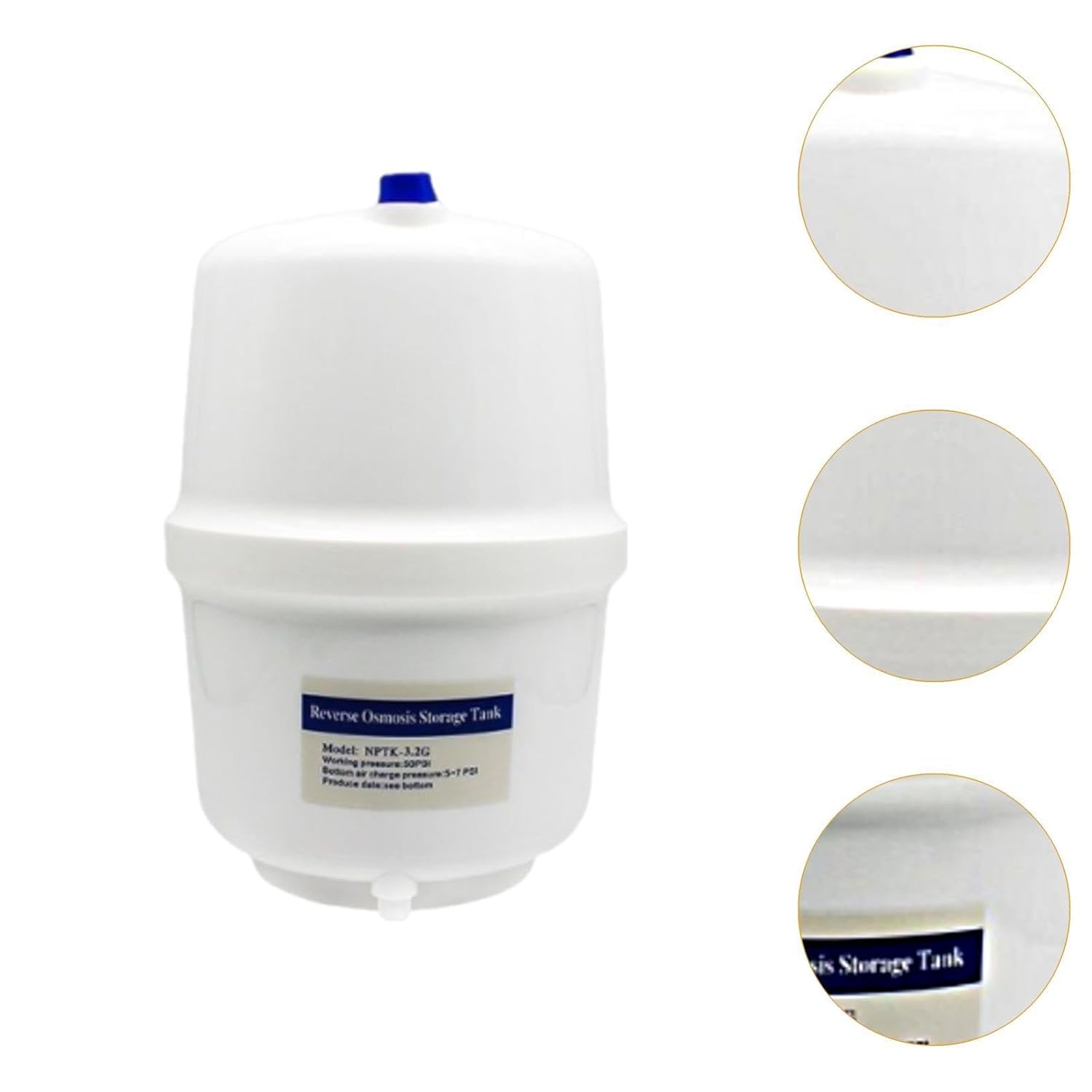 3.2 Gallon Pressurized Water Tank for Reverse Osmosis Ro System,Sturdy,Lightweight Replacement Purification for Home Kitchen, Without Ball Valve