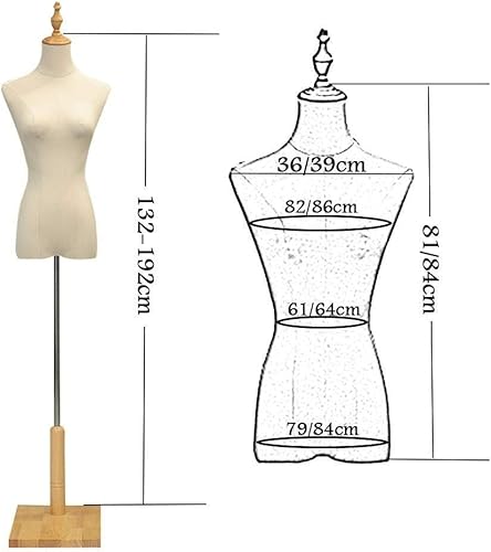 Miniatura 2 de TAOTAOOPK Tailors Dummy Adjustable Female Dress Form with Tripod Stand and for Clothing Jewelry Display(Wood,Medium)