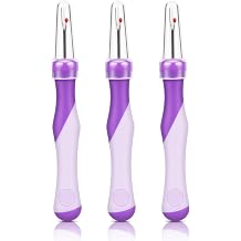3 PCS Needle and Thread Seam Ripper, Rippers for Sewing and Thread,Remover Stitch Tool for Hand Sewing, Knitting, Cross Stitching, Embroidery and Thread Removal Purple
