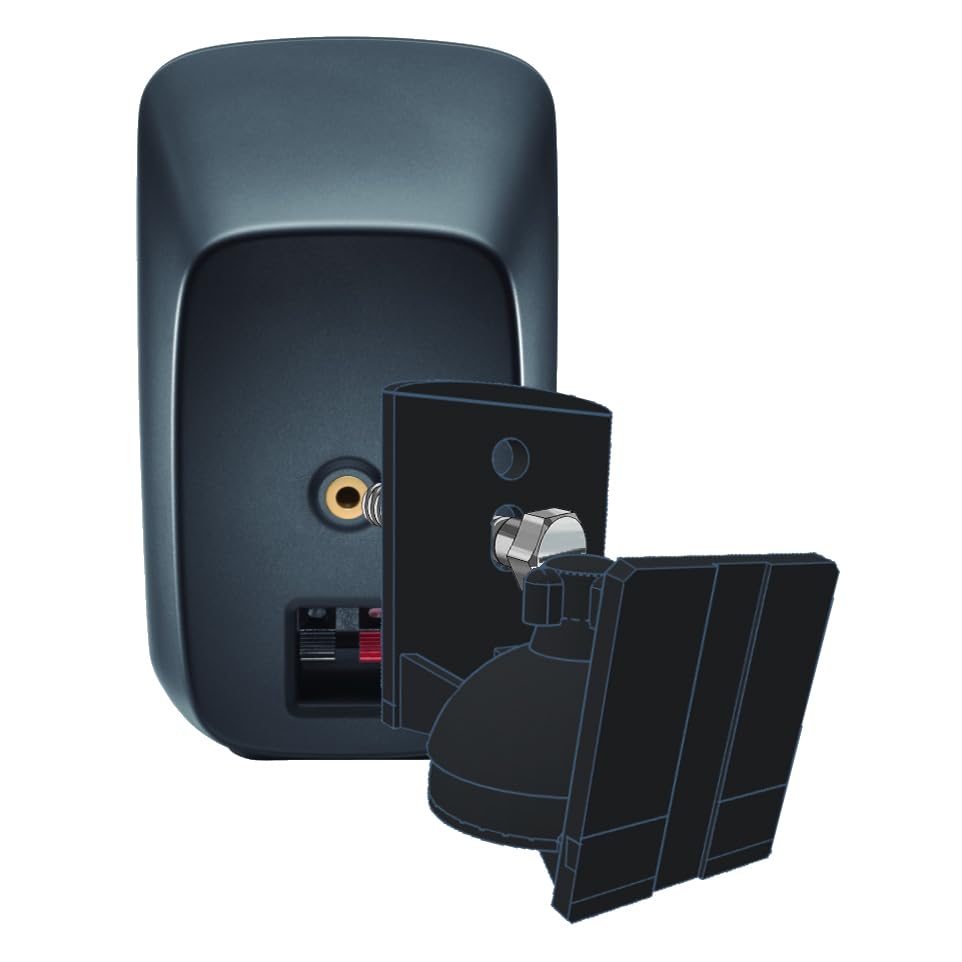 Lot De 5 Supports Muraux Haut-Parleurs Universels Pivotants 180° Inclinables 80° - Charge 3,5 Kg - Noir