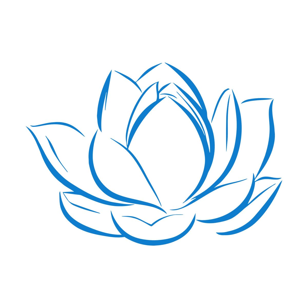 Mural and Wall Vinyl Decal Lotus Flower Bud Petals Plant 54x77cm Can Modify and add Information Large Blue