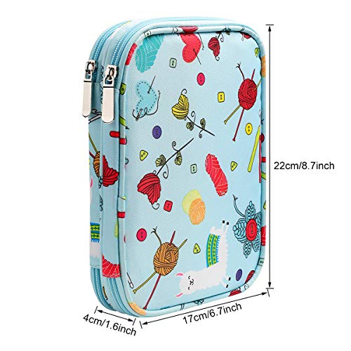 QZLKNIT Circular Knitting Needles Case, Travel Organizer Storage Bag for Different Knitting Needles, Crochet Hooks and Other Accessories (Only Bag) - Thumbnail 2
