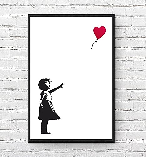 Amazon.co.jp: インテリアポスター バンクシー 風船と少女