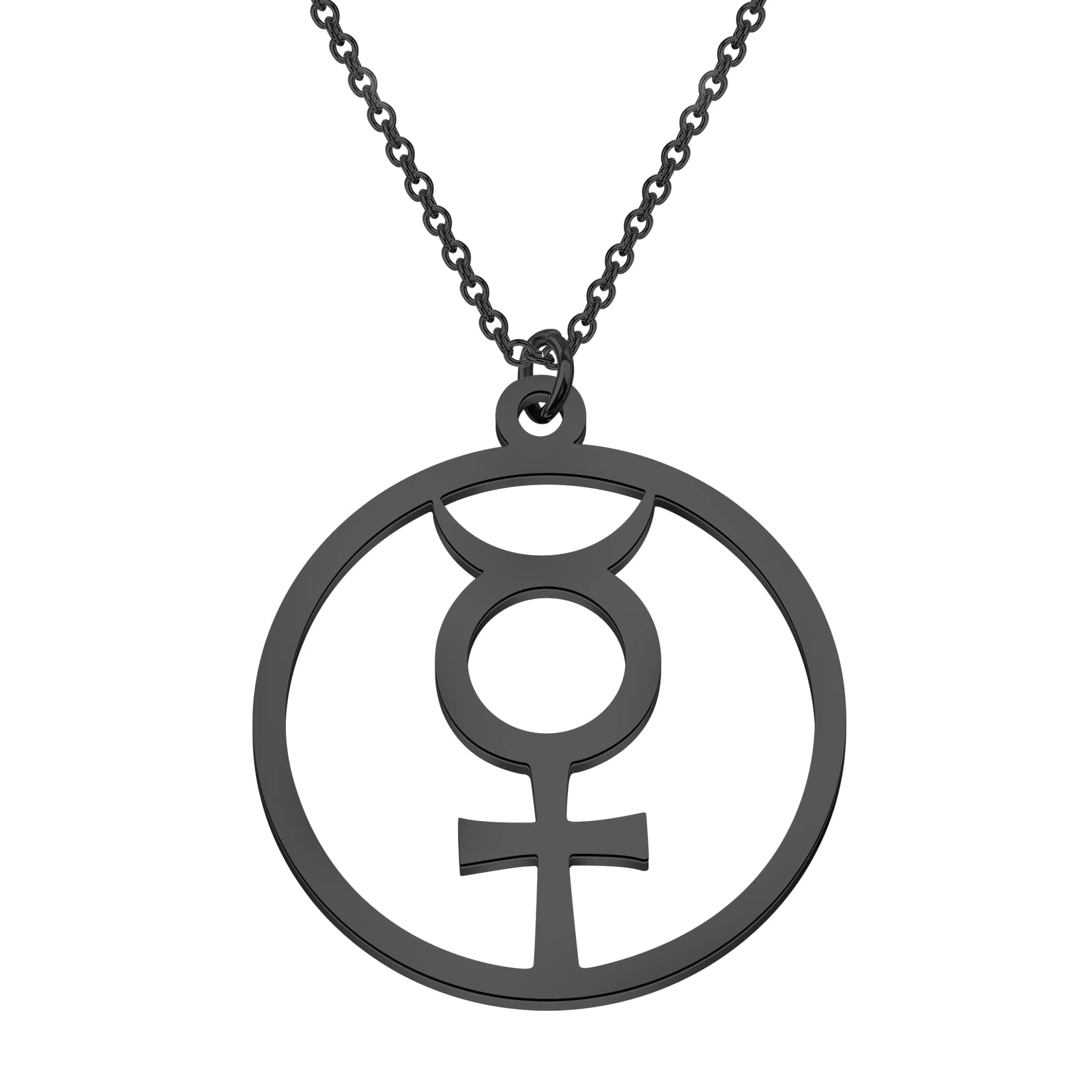 GenericMercury Pendant Alchemical Symbol Stainless Steel Necklace Mercury Symbol Jewelry Astrological Symbol Jewelry