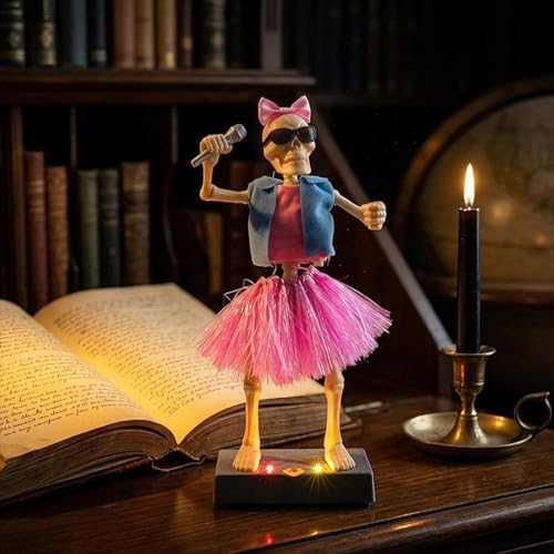 Idée cadeau originale : jouet squelette électrique lumineux thème rock de table