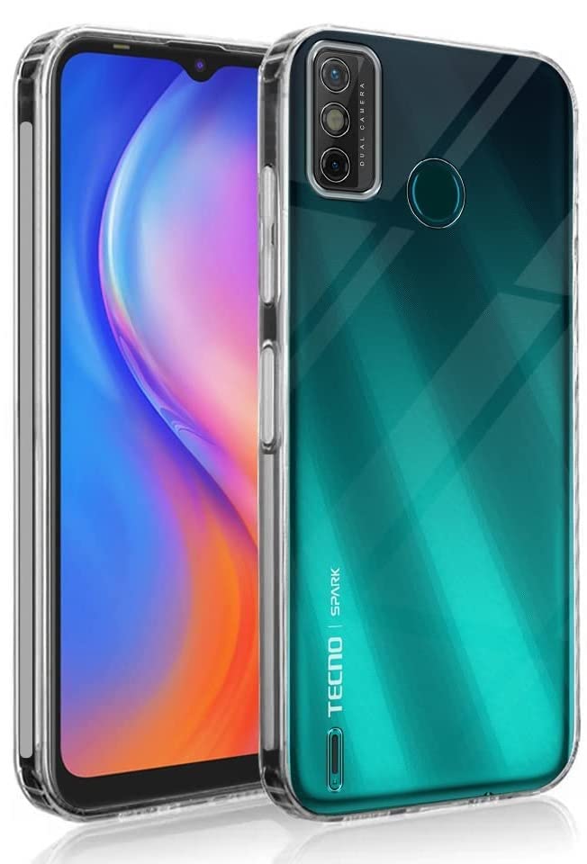 Image of Jkobi Back Cover for Tecno Spark Go 2020 | Go 2021 (Silicone Clear Shockproof Case with Camera Protection | Soft and Flexible | Transparent)
