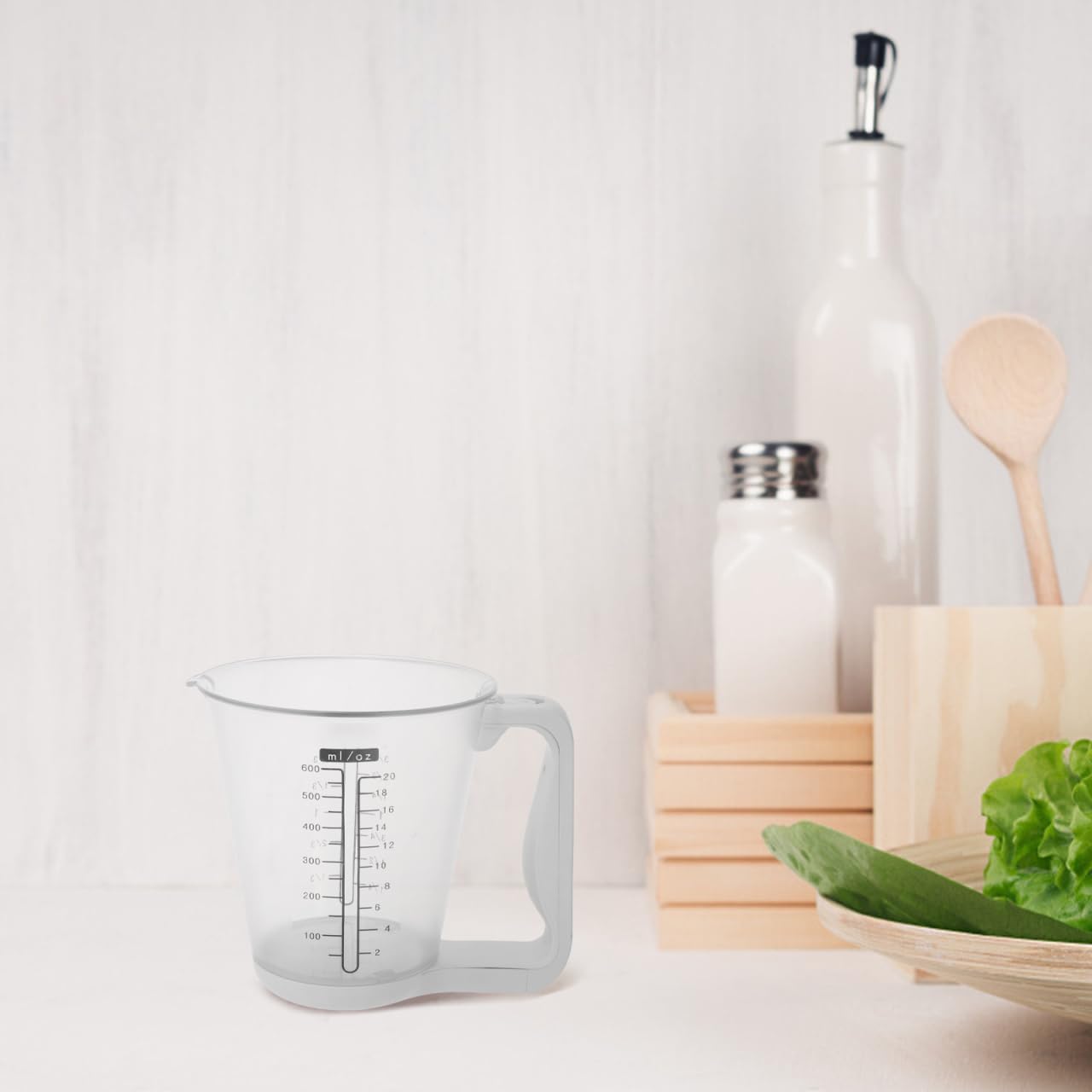 UKCOCO Balance de cuisine numérique avec grand verre doseur - Écran LCD - Mesure précise des aliments et de la température - Multifonction - Pour la cuisine et la pâtisserie - Blanc