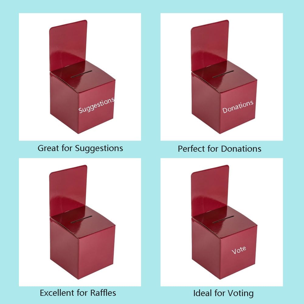 Sample Raffle Drop Box Raffle Ticket Collection Box Colorful Cardboard Donation Box ...