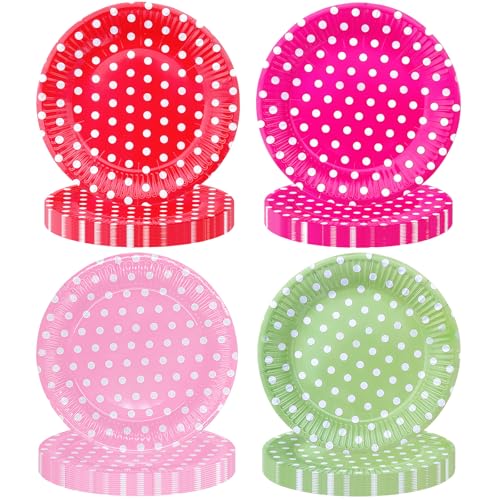40 platos de papel redondos de 18 cm, desechables, redondos, desechables, para fiestas, fiestas, platos de postre, para cumpleaños, baby shower, bodas, cumpleaños infantiles