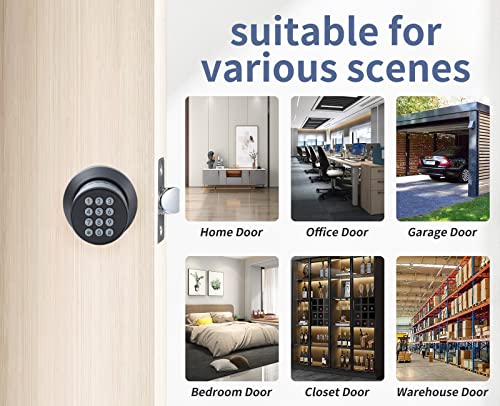 Mesaidfamiy Keyless Entry Door Lock With Keypad -Smart Digial Door Knob-Anti Pry Code Door Knob With 2 Keys-Auto Lock-Easy Installation (Matte Black) #TOP2