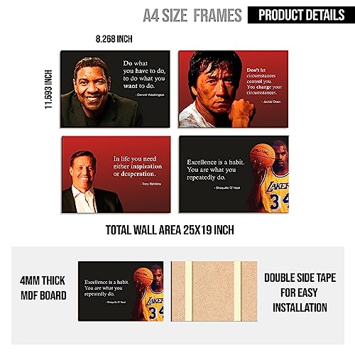Image of PAPER PLANE DESIGN Poster Frames Quotes Size- 8.25 x 11.75 inch, Set of 4, Motivational (J)