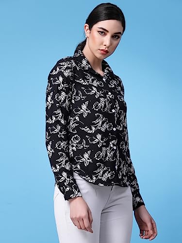 Image of OOMPH! Women's Cotton Regular Fit Floral Button Down Shirt