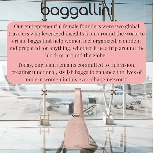 Baggallini Double Zip Mini Sling, Blush Shimmer - Thumbnail 7