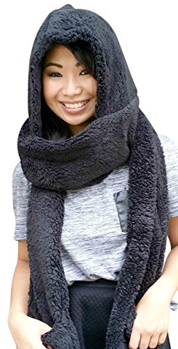 Super Cute Extra Thick Cozy Fluffy Winter Warm Hoodie Gloves Pocket Hat Scarf Great Christmas Gifts