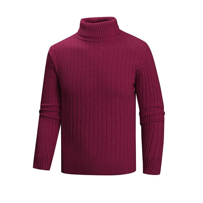 Pull col haut homme chaud et extensible tricot confortable automne