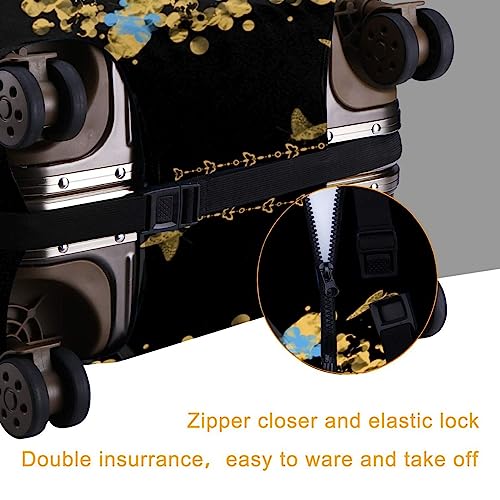 Image of Travel Suitcase Protector African American Girl Elastic Protective Washable Luggage Cover With Concealed Zipper Suitable For 18-32 Inch, Color-3-6, M (for 22--24 inch luggage)