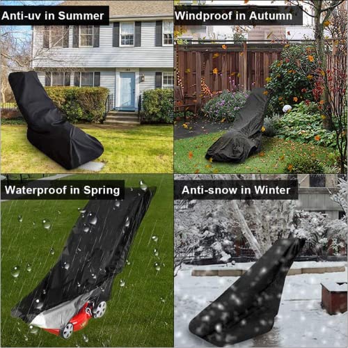Lawn Mower Cover, Anti-UV Protector Lawnmower Cover, Waterproof Dustproof All-Weather Outdoor/Indoor Anti-UV Protector 210D Polyester with Draw String & Storage Bag(190x65x100cm) - Image 4