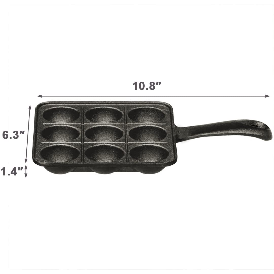TIKUSAN Takoyaki Pan in Ghisa Piastra Giapponese per Gas 9 Stampi