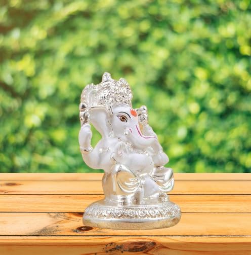Ganesh Murti statuette décorative en céramique blanche zen figurine miniature D-12 - 3