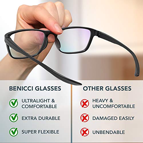 Stylish Blue Light Blocking Glasses For Women Or Men - Ease Computer And Digital Eye Strain, Dry Eyes, Headaches And Blurry Vision - Instantly Blocks Glare From Computers And Phone Screens W/Case #TOP3