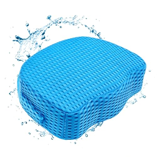 Hot Tub Booster Seat for Adults 5 Extra Thick Weighted Spa Cushion with 4+ lbs Core No Floating Quick Sink Design 3D Air Mesh Non-Slip Seat Riser for Jacuzzi & Bathtub (Blue)