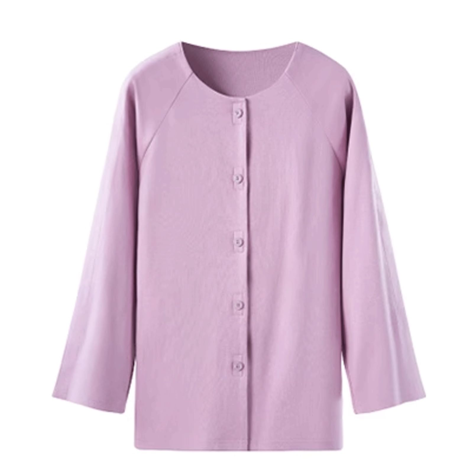 Pijama de algodón for pacientes, fácil poner y quitar, manga larga, for lactancia posoperatoria Exfoliantes Suaves(Pink Clothes,4XL)