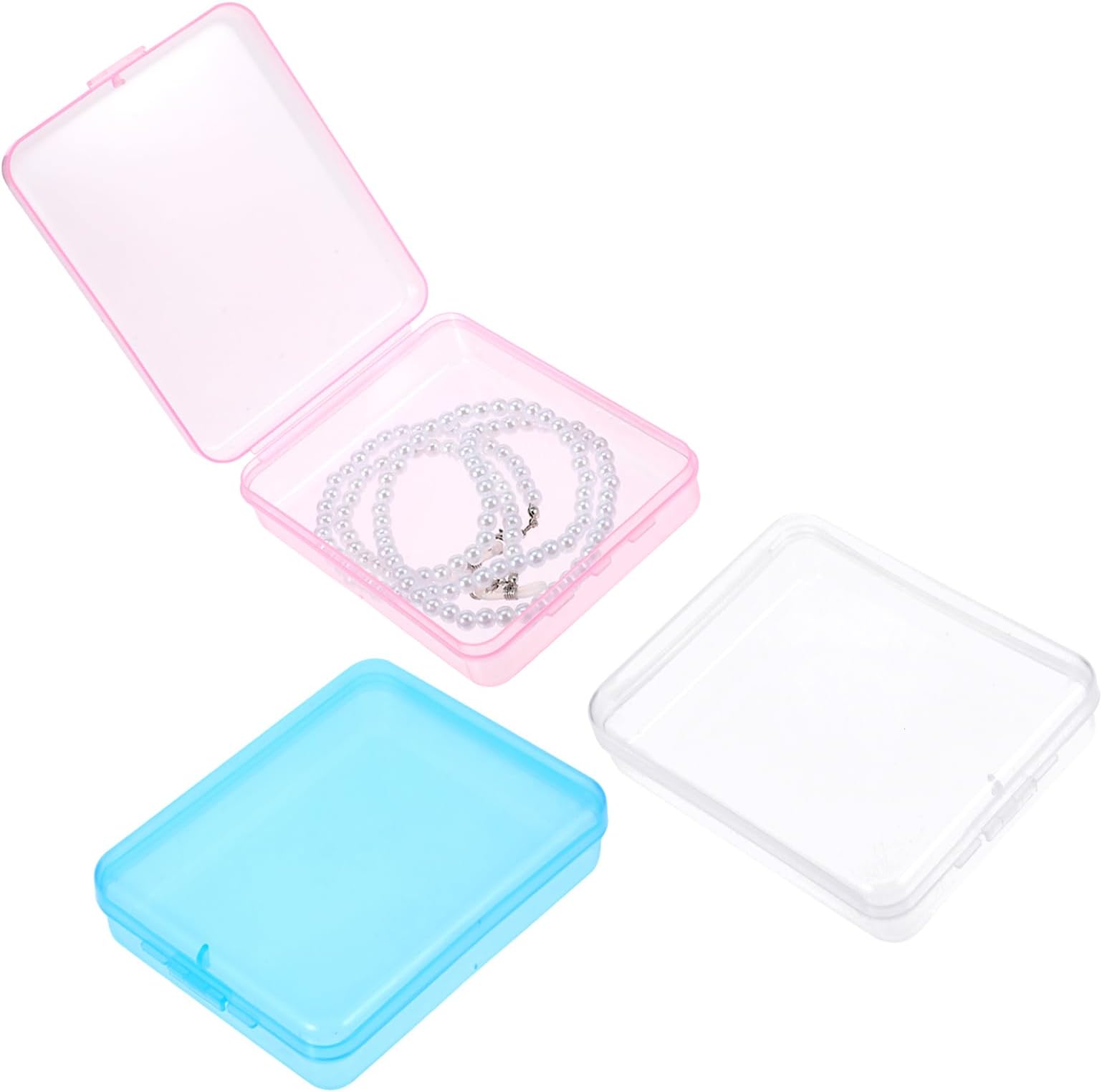 Thinp 3 Pcs Travel Qtips Case,Portable Travel Cotton Pad Holder Qtip Travel Case Travel Size Qtips Cosmetic Pad Container Cosmetic Sponge Storage Box with Transparent Lid for Cotton Rounds Swabs Floss