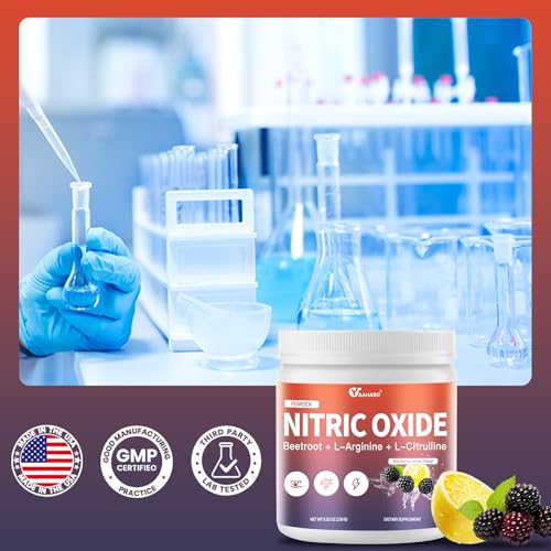 Image of Nitric Oxide Supplement - Beet Root Powder with L-Citrulline & L-Arginine, Nitric Oxide Supplements for Men Women with Beetroot, Supports Energy, Heart Health, BlackBerry Lemon Flavor, 35-Day Supply