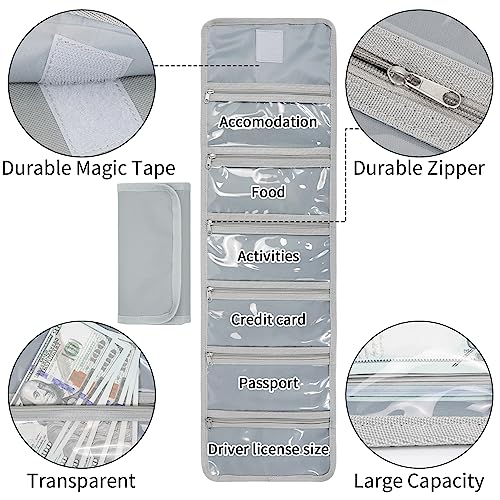 Image of Money Organizer with Zipper,Cash Envelopes Budget Binder, Gray Green