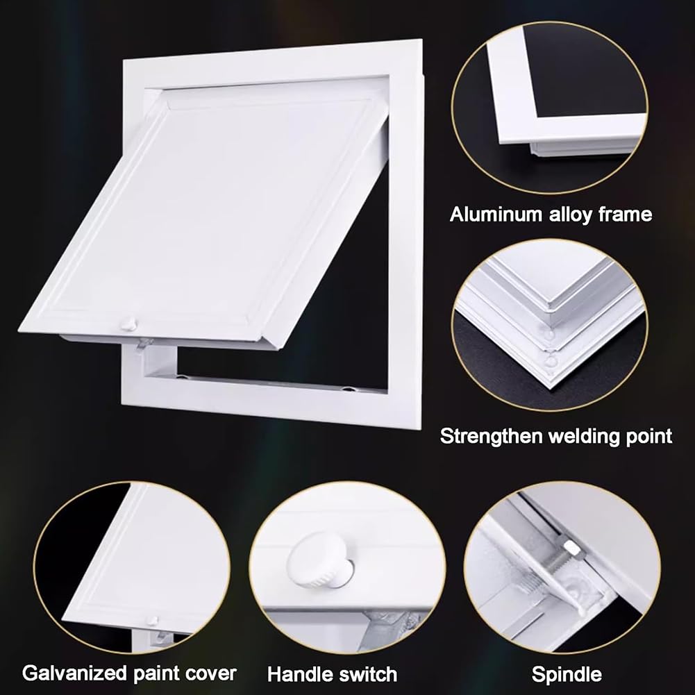 Panel De Acceso para Techos Y Paneles De Yeso, Puerta Cuadrada De Acceso para Plomería, Puertas Metálicas De Fácil Acceso, Panel De Acceso con Interruptor Giratorio para Techo,50 * 50cm