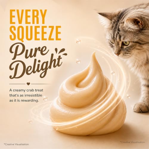 Image of Grain Zero Creamy Lickable Cat Treats (75g x 5 Pouches) Total 375g | Crab | Promotes Hydration | No Artificial Preservatives | Best for Training & Bonding | for Kitten & Adult