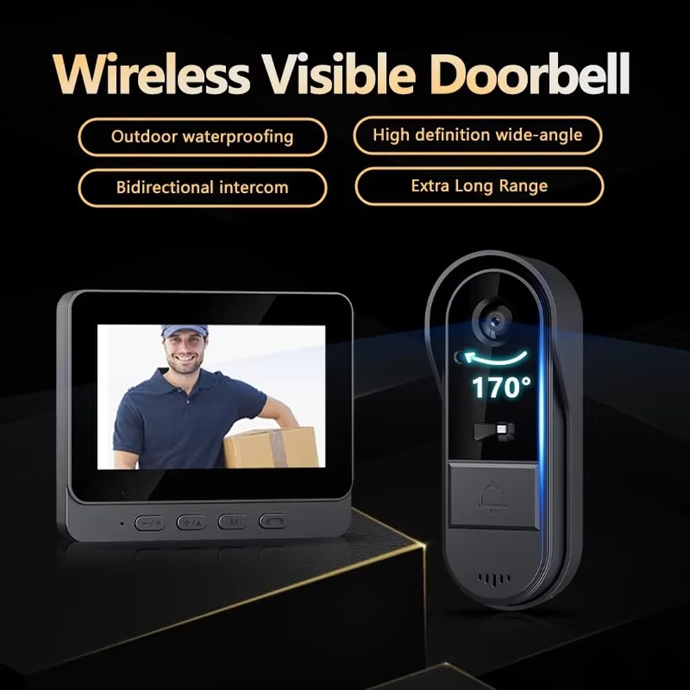 Domofon Dzwonek do drzwi Night HD-Vision 4,3-calowy ekran IPS wodoodporna kamera dzwonka do drzwi inteligentne bezpieczeństwo w wideo firmy Bell