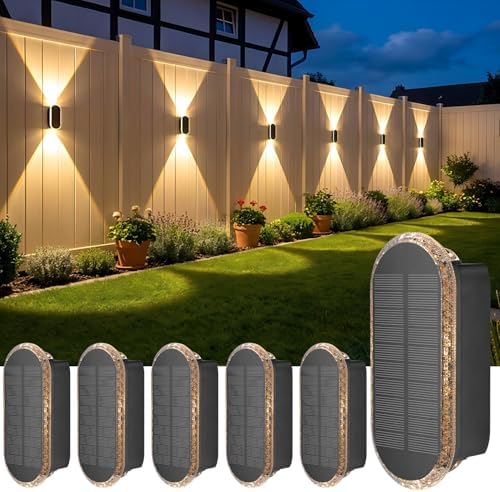 ELLASAY Solar Outdoor Wall Sconce, Solar Lamps Up and Down IP65 W...
