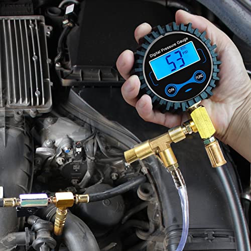 Image of BETOOLL Digital Fuel Injection Pressure Tester Kit - Fuel Pressure Gauge 0-300 PSI for Petrol Engine Fuel Pressure Test Kit Automotive Test Tool Kit