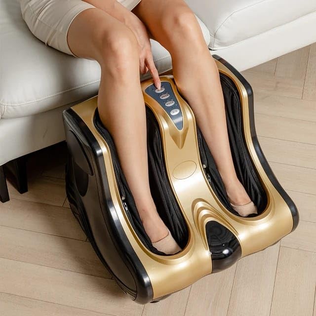 AcuLife Amaze Foot & Calf Massager, Rolling & Kneading Massage, Vibration, Lukewarm Heat, Calf/Foot Massage Each with 3 In...