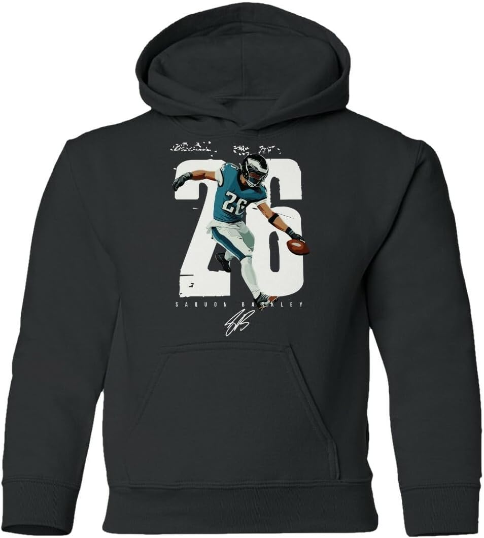 Saquon Philly Running Back Football Player Tribute Youth Hooded Sweatshirt